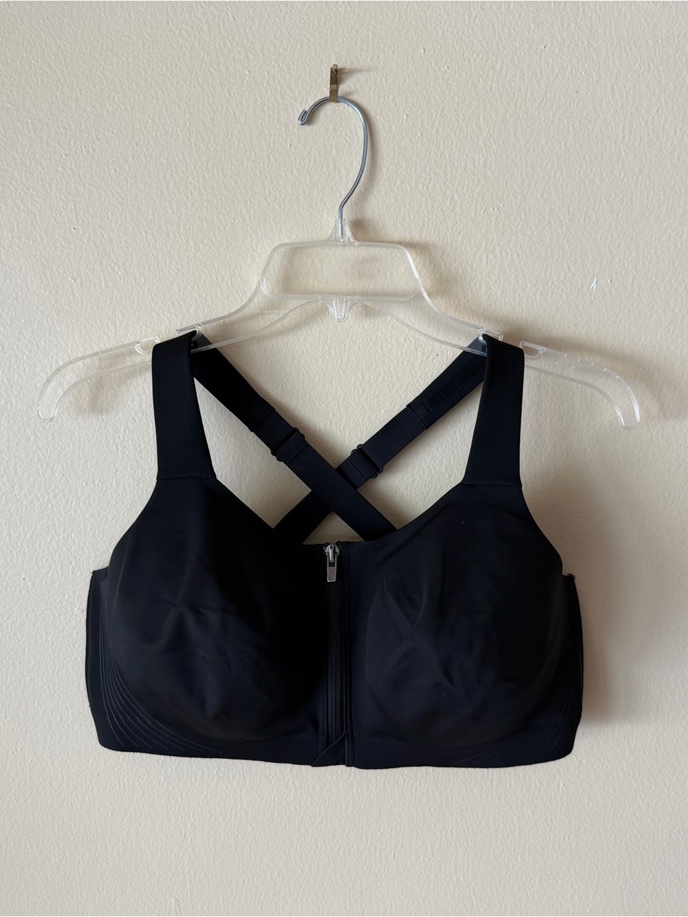 VSX Black zip front sports bra Size 36DDD #activewear #fitness